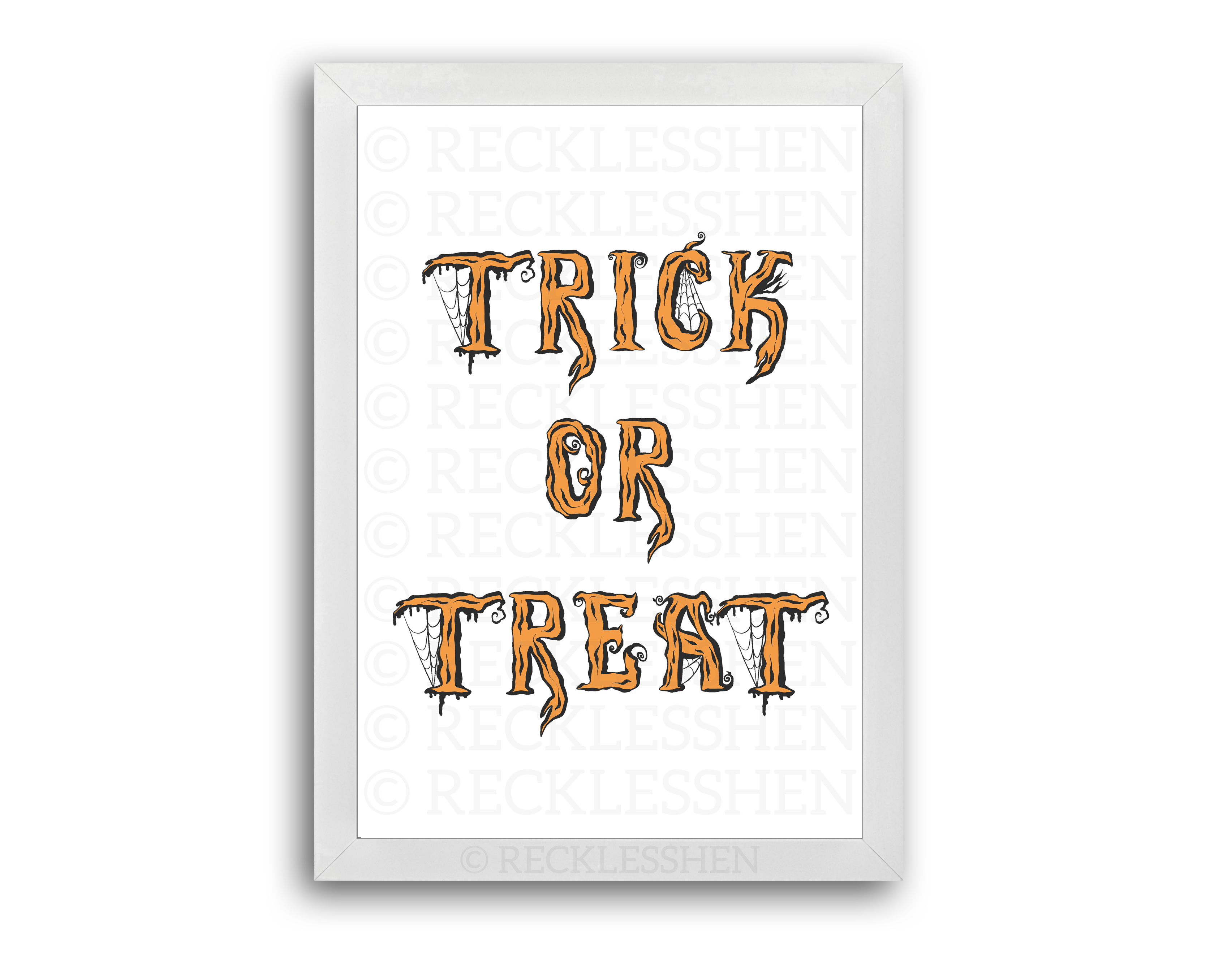 Trick or Treat A4 RecklessHen Print - 