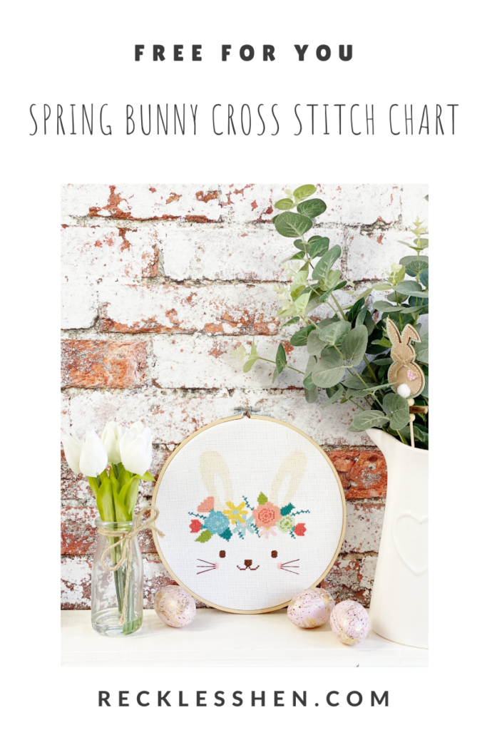 How to cross stitch a cute Easter bunny bag with our free pattern